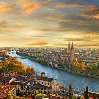 Bild eines Sonnenunterganges in Verona